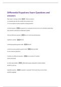 Differential Equations Exam Questions and  answers 