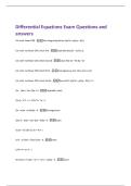 Differential Equations Exam Questions and  answers 