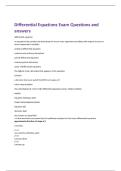 Differential Equations Exam Questions and  answers 
