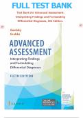 Test Bank for Advanced Assessment&colon; Interpreting Findings and Formulating Differential Diagnoses&comma; 5th Edition by Laurie Goolsby and Mary Jo Grubbs&period;&vert;All chapters covered 1-22&comma; Graded A&plus;&period;