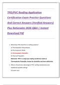 TPO&sol;PVC Roofing Application  Certification Exam Practice Questions  And Correct Answers &lpar;Verified Answers&rpar;  Plus Rationales 2026 Q&A &vert; Instant  Download Pdf 