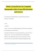 Mosby's Exam Review for Computed Tomography-Safety Exam 2026 Questions and Answers