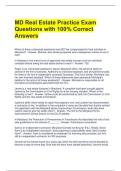 MD Real Estate Practice Exam Questions with 100&percnt; Correct Answers 