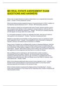 MD REAL ESTATE ASSESSMENT EXAM QUESTIONS AND ANSWERS 