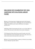 SIDA BADGE SFO EXAMINATION TEST 2026 QUESTIONS WITH SOLUTIONS ALREADY PASSED