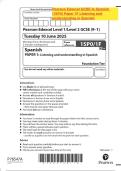 Actual 2025 Pearson Edexcel GCSE In Spanish 1SP0&sol; 1F Listening and understanding in Spanish merged Question paper and Mark Scheme