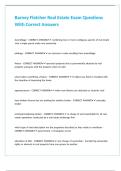 Barney Fletcher Real Estate Exam Questions With Correct Answers 
