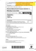 Actual 2025 Pearson Edexcel GCSE In Statistics 1ST0&sol;1H Merged Question Paper and Mark Scheme