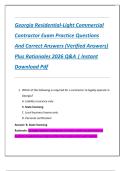 Georgia Residential-Light Commercial  Contractor Exam Practice Questions  And Correct Answers &lpar;Verified Answers&rpar;  Plus Rationales 2026 Q&A &vert; Instant  Download Pdf