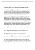 Hamlet&comma; Acts&comma; I&comma; II&comma; III Questions and answers 