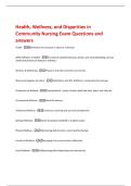 Health&comma; Wellness&comma; and Disparities in  Community Nursing Exam Questions and  answers 