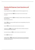 Hearing Aid Dispenser Exam Questions and  answers 