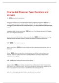 Hearing Aid Dispenser Exam Questions and  answers 