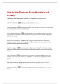 Hearing Aid Dispenser Exam Questions and  answers 