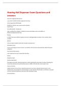 Hearing Aid Dispenser Exam Questions and  answers 