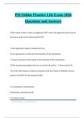 PSI Online Practice Life Exam 2026 Questions and Answers