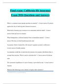 Final exam&colon; California life insurance Exam 2026 Questions and Answers
