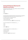 Hearing Aid Dispenser Mock Exam &num;1  Questions and answers 