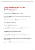 Hearing Aid Dispenser Written Exam  Questions and answers 