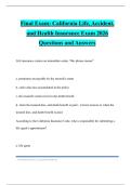 Final Exam&colon; California Life&comma; Accident&comma; and Health Insurance Exam 2026 Questions and Answers