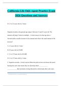 California Life Only Agent Practice Exam 2026 Questions and Answers