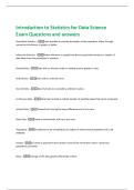 Introduction to Statistics for Data Science  Exam Questions and answers 