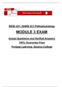 BIOD 331 &vert; NURS 231 Pathophysiology &ndash; Module 3 Exam &vert; Verified Questions and Answers &vert; Portage Learning & Geneva College