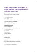 Linear Algebra and Its Applications Ch&period; 1 -  Linear Equations in Linear Algebra Exam  Questions and answers 
