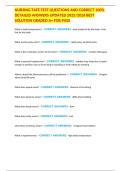 NURSING TAFE TEST QUESTIONS AND CORRECT 100&percnt; DETAILED ANSWERS UPDATED 2025&sol;2026 BEST SOLUTION GRADED A&plus; FOR PASS