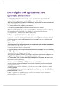 Linear algebra with applications Exam  Questions and answers 
