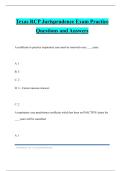 Texas RCP Jurisprudence Exam Practice Questions and Answers