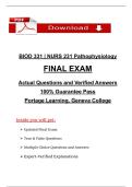 BIOD 331 &vert; NURS 231 Pathophysiology  FINAL EXAM Actual Questions and Verified Answers 100&percnt; Guarantee Pass Portage Learning&comma; Geneva College