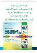 SOLUTION MANUAL for Medical Assisting Administrative & Clinical Competencies &lpar;MindTap Course List&rpar; 9th Edition  by Michelle Blesi&comma; All Chapters 1 - 58