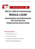 BIOD 331 &vert; NURS 231 Pathophysiology  MODULE 1 EXAM Actual Questions and Verified Answers 100&percnt; Guarantee Pass Portage Learning&comma; Geneva College