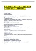 SSL 101 EXAM QUESTIONS AND ANSWERS ALL CORRECT 