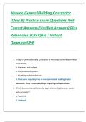 Nevada General Building Contractor  &lpar;Class B&rpar; Practice Exam Questions And  Correct Answers &lpar;Verified Answers&rpar; Plus  Rationales 2026 Q&A &vert; Instant  Download Pdf