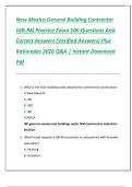 New Mexico General Building Contractor  &lpar;GB-98&rpar; Practice Exam 100 Questions And  Correct Answers &lpar;Verified Answers&rpar; Plus  Rationales 2026 Q&A &vert; Instant Download  Pdf 