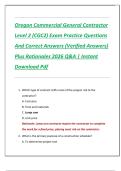 Oregon Commercial General Contractor  Level 2 &lpar;CGC2&rpar; Exam Practice Questions  And Correct Answers &lpar;Verified Answers&rpar;  Plus Rationales 2026 Q&A &vert; Instant  Download Pdf