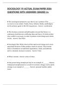 SOCIOLOGY 111 ACTUAL EXAM PAPER 2026 QUESTIONS WITH ANSWERS GRADED A&plus;