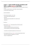 exam 1 - home health nursing questions and  100&percnt; verified answers 2025&sol;2026 