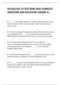 SOCIOLOGY 111 TEST BANK 2026 COMPLETE QUESTIONS AND SOLUTIONS GRADED A&plus;