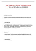 Nur 200 Exam 1 Critical thinking Hondros Solved 100&percnt; Correct 2025&sol;2026