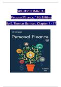 SOLUTION MANUAL Personal Finance&comma; 14th Edition By E&period; Thomas Garman&comma; Chapter 1