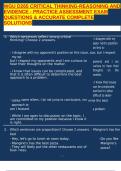 WGU D265 CRITICAL THINKING-REASONING AND EVIDENCE - PRACTICE ASSESSMENT EXAM QUESTIONS & ACCURATE COMPLETE SOLUTIONS
