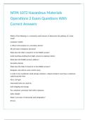 NFPA 1072 Hazardous Materials Operations 2 Exam Questions With Correct Answers