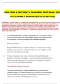 HESI PEDS & MATERNITY EXAM HESI TEST BANK 2023 100-CORRECT ANSWERS