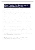 CMAA Practice Test Questions and answers rated a&plus; sure pass