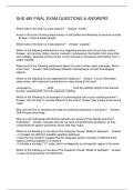 SHS 485 FINAL EXAM QUESTIONS & ANSWERS