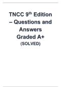 TNCC 9th Edition Exam Questions and Answers &lpar;Solved & Graded A&plus;&rpar;