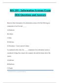 BIS 255 - Information Systems Exam 2026 Questions and Answers